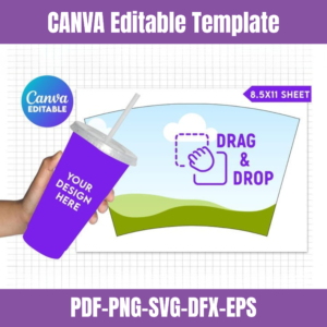 24oz Cold Cup Wrap Template