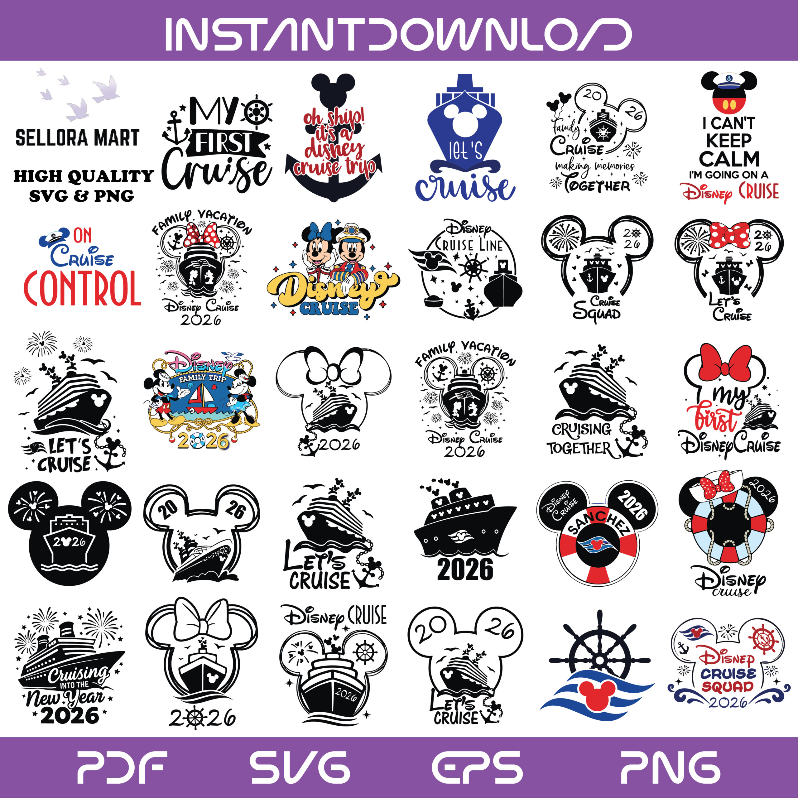 Disney Cruise SVG Bundle 2026