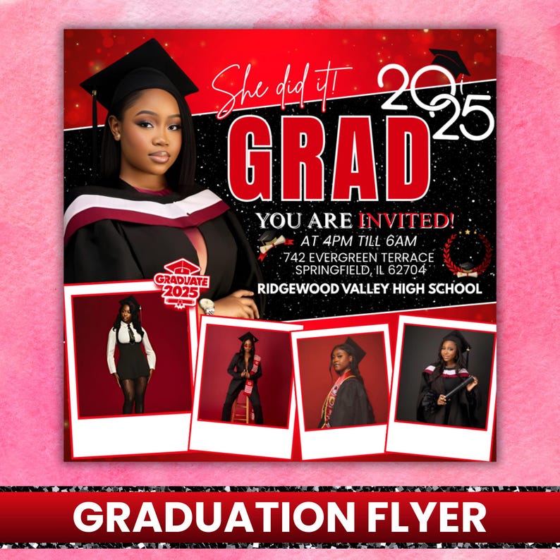 Class of 2026 Announcement Graduation Party Flyer - Image 2